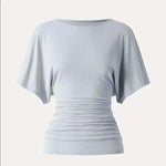 Casual Printed Batwing Sleeve Top