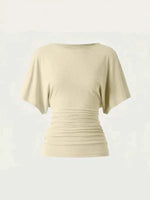 Casual Printed Batwing Sleeve Top