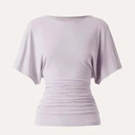 Casual Printed Batwing Sleeve Top